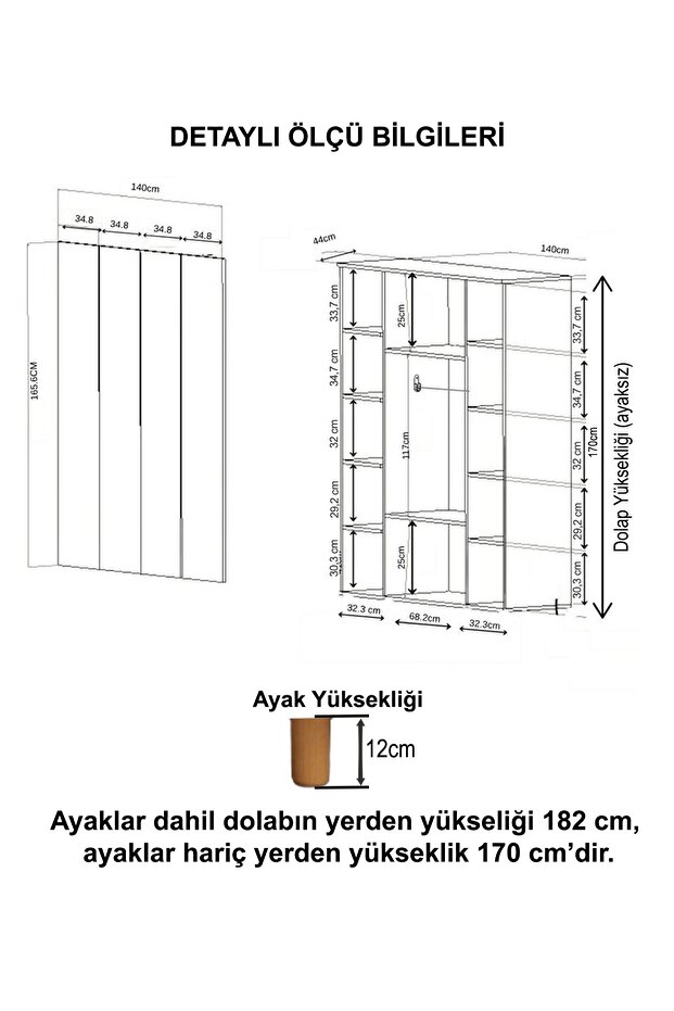 Buğlem 4 Kapaklı Gardırop - 8
