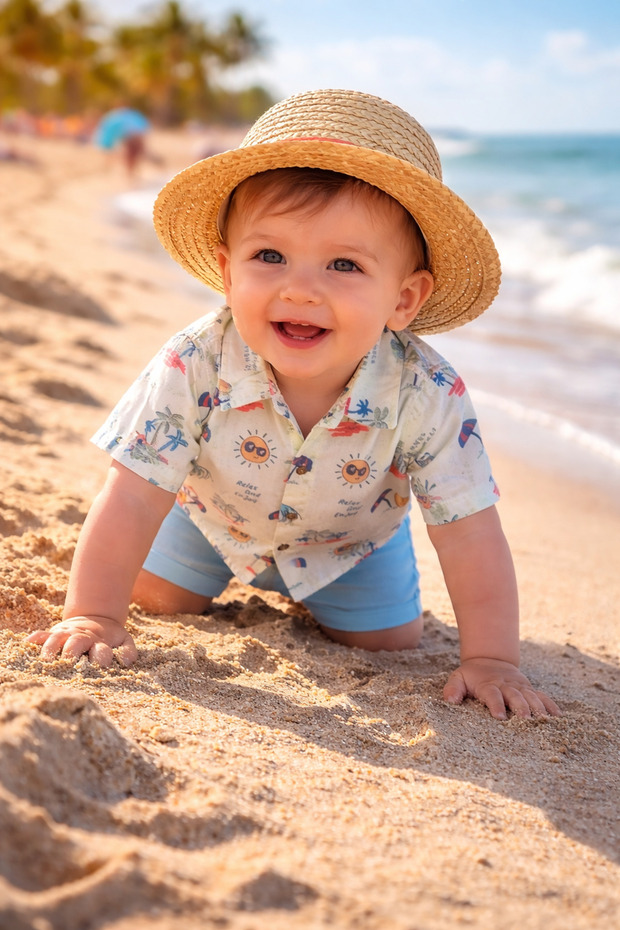 Baby Boy Cotton Linen Suit Summer 6-18 Months
