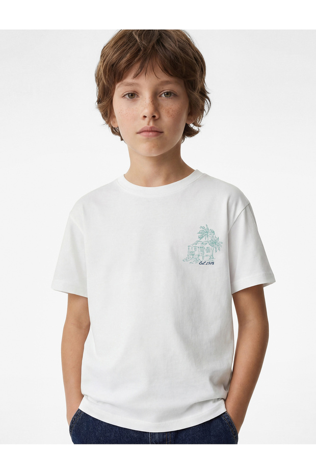 Cotton Crew Neck Short Sleeve Printed T-Shirt