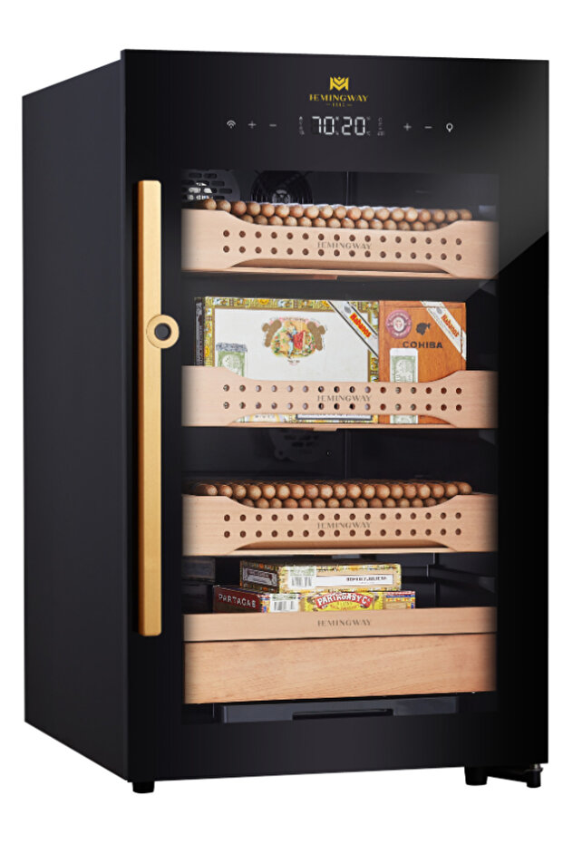 B2 Electric Cigar Humidor – 600 Capacity Spanish Cedar with Touchscreen & Fingerprint Lock