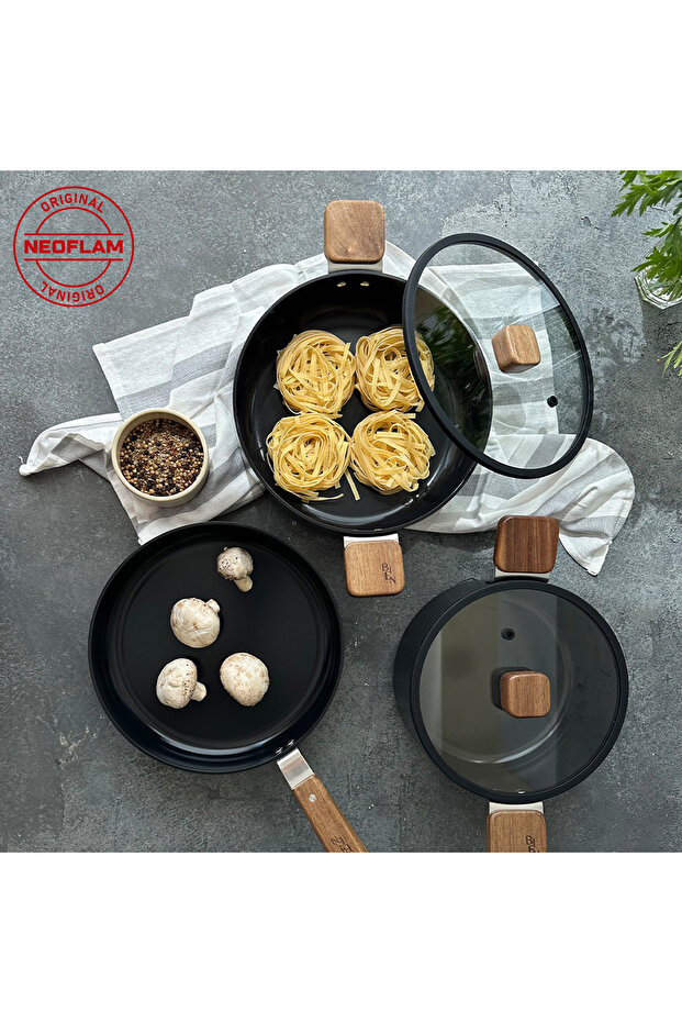 Bien Aluminum Cast Pot Set Black 5 Pieces