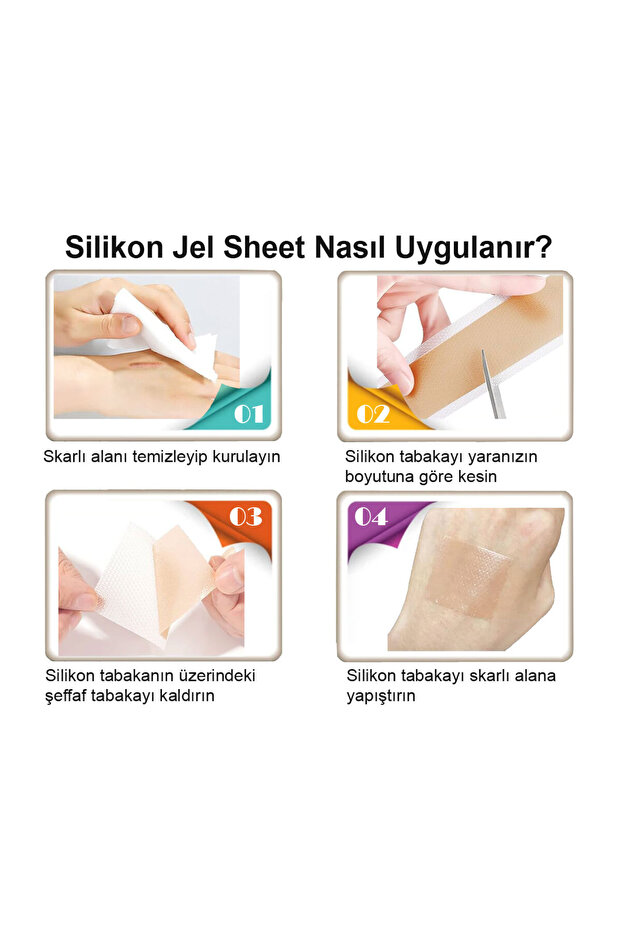 Mastopeksi Ameliyat izi giderici Silikon Sheet - Meme Estetiği Sonrası- 2 Adet 25,5x12,3x0,1 Cm - 2