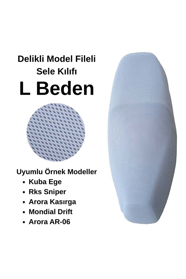 Motorcycle seat cover white size l