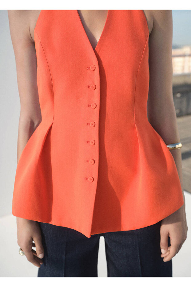 Halter Neck Peplum Vest