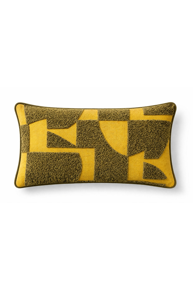 Art Khaki Embroidered Throw Pillow Cover