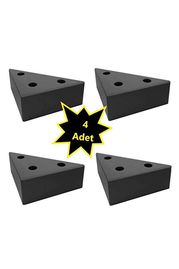4 Pcs Triangle, Table, Cabinet Pyramid Furniture Leg 3 cm Black 4 Pcs