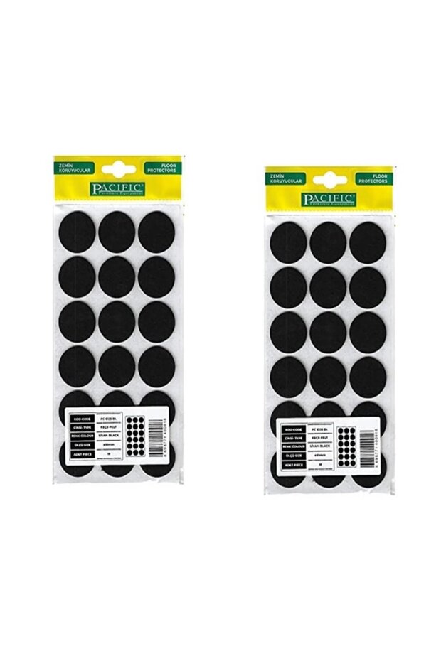 Pacific Adhesive Floor Protector 2 Pieces 35mm (36 Pieces) Table Chair Furniture Sofa Feet Black
