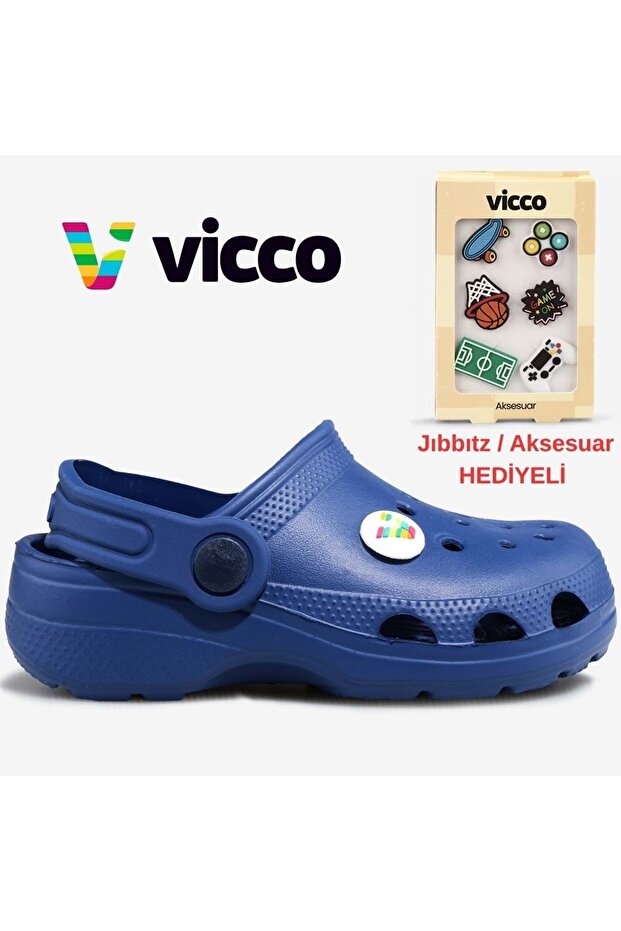 Didim Jıbbıtz Orthopedic Unisex Children's Slippers with Accessory Gift Dark Blue
