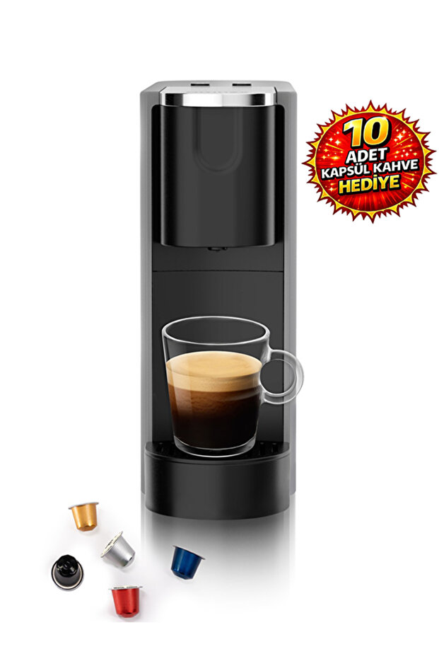 Ox-Pro Espresso Capsule Coffee Machine – 20 Bar Pressure, Gray