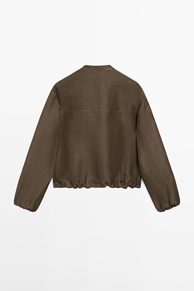 Keten ipek bomber ceket - 8