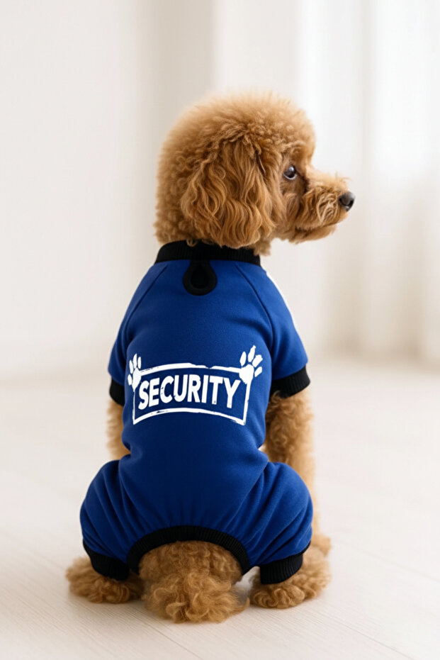 Cat and Dog Outfit & Gown - Cobalt Blue 4 Leg Overalls Security