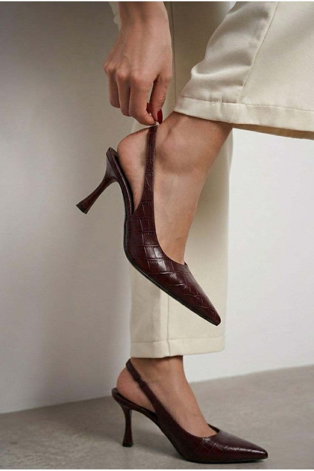 Women's Evening Dress Crocodile Crocodile Leather Pointed Toe 7cm Thin Heels Casual Shoes