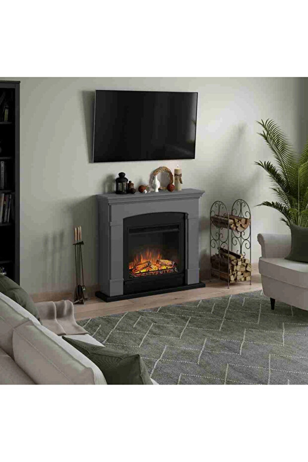 Șemineu electric Helmi Solid Grey - 6