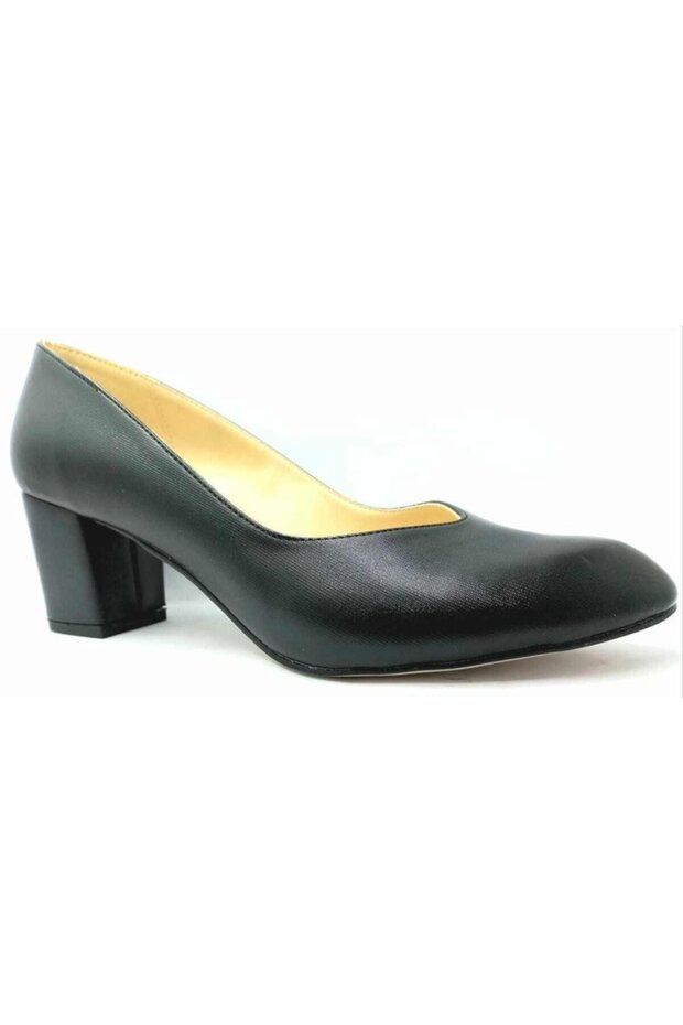 Black Patent Leather 41 42 Large Size Heel 6 Cm Women's Shoes