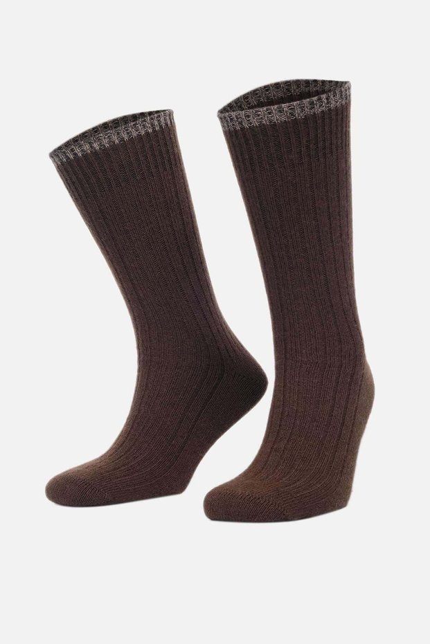 Men's Lambswool Single Socks Brown
