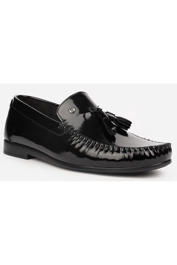 25101 Genuine Leather Black Patent Leather Men's Casual Shoes