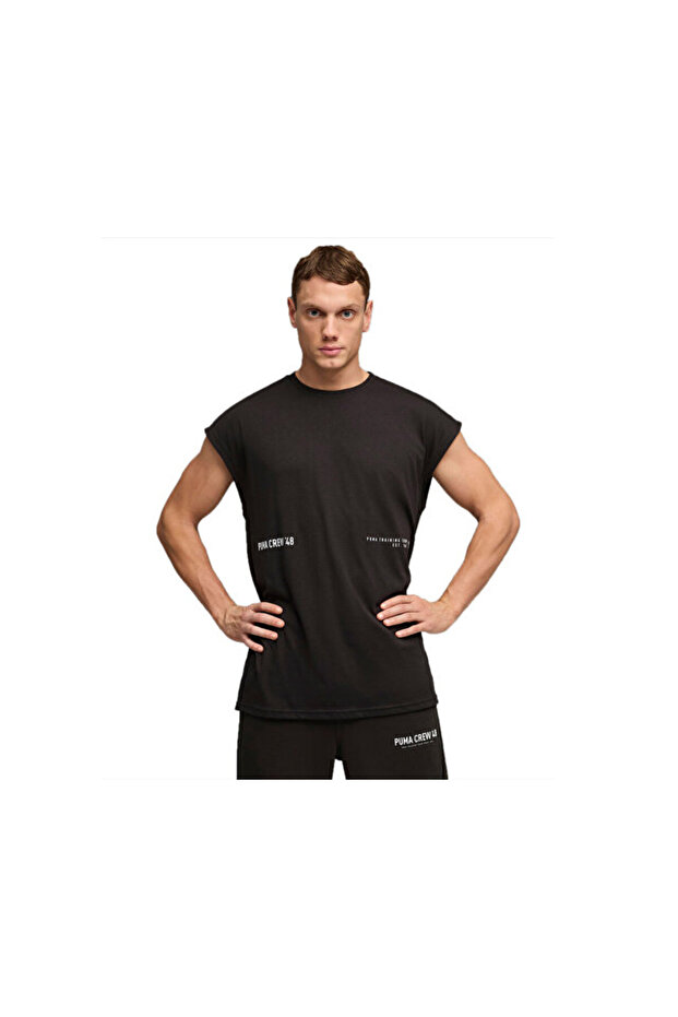 M Graphic Cutoff Tank Men's Training T-Shirt 52852901 Black