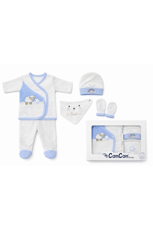 5-Piece Newborn Hospital Release Set, 100% Cotton, Gift Boxed