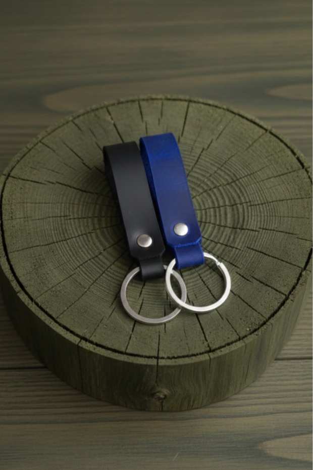 2Pcs Genuine Leather Keychain Fashion Keychain Real Leather Keychain
