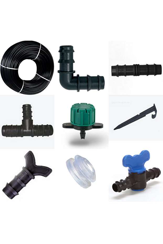 400 Meters Drip Hose Elbow - Fitting - Te - Nozzle - Piping - Plug - Gasket - Valve