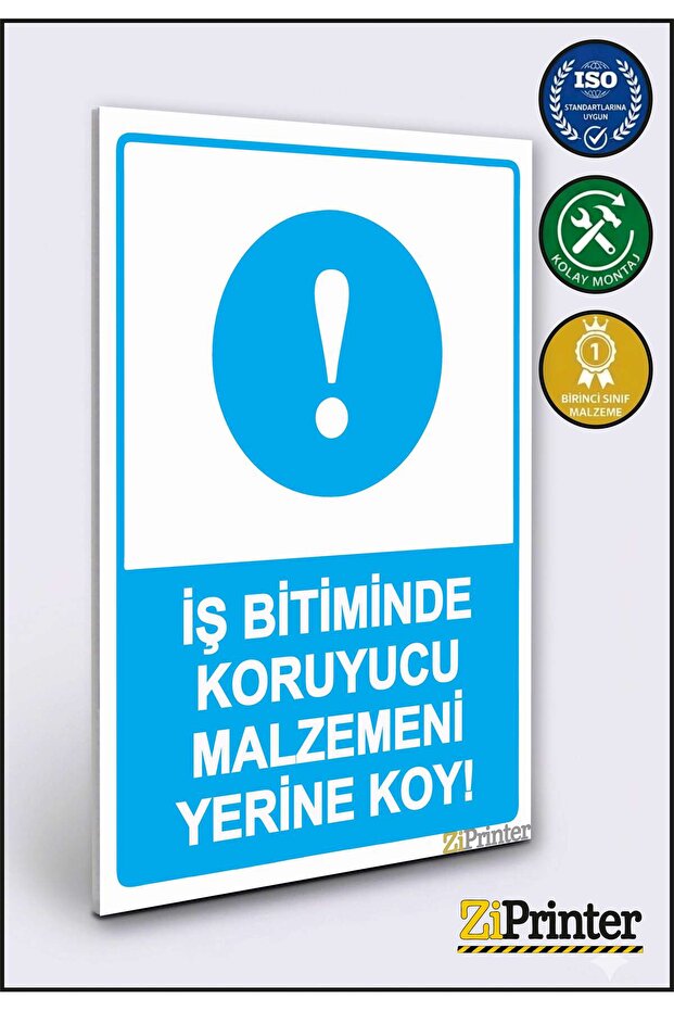 Replace Protective Material at the End of the Job! Isg Warning Sign Dekota 25X35 cm