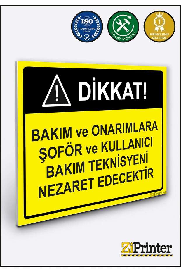 Attention! Driver and User Technician for Maintenance and Repair Isg Warning Sign Dekota 35X50 cm