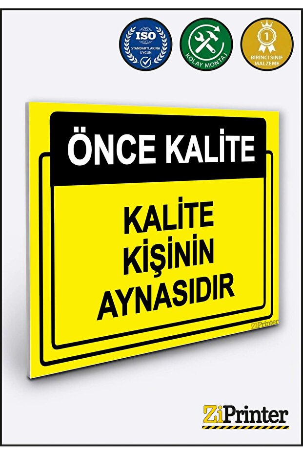 Quality First. Quality Is the Mirror of One's Self Isg Warning Sign Dekota 25X35 cm