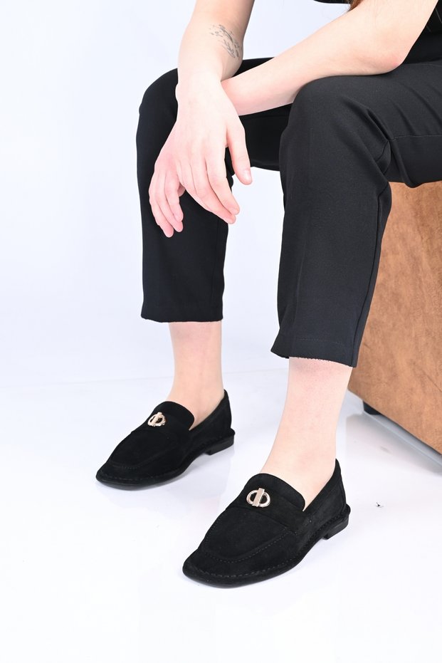 Laceless Buckle Thermo Sole Genuine Leather Loafer 332-25518 Women's Shoes