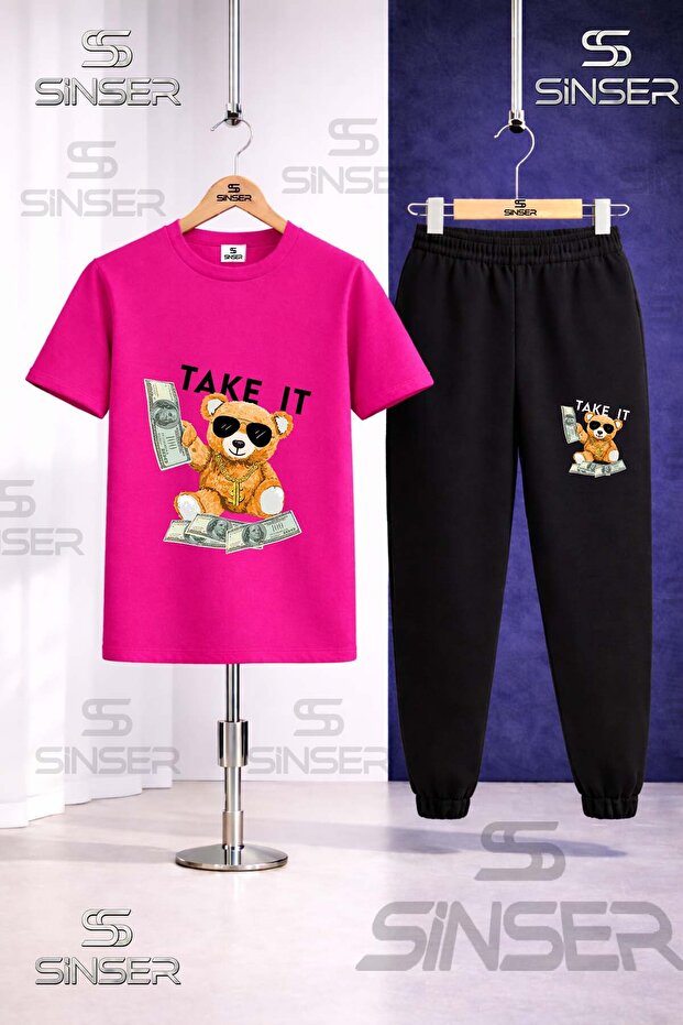 Children's Ayicik Take It Syh Printed T-Shirt Tracksuit Set