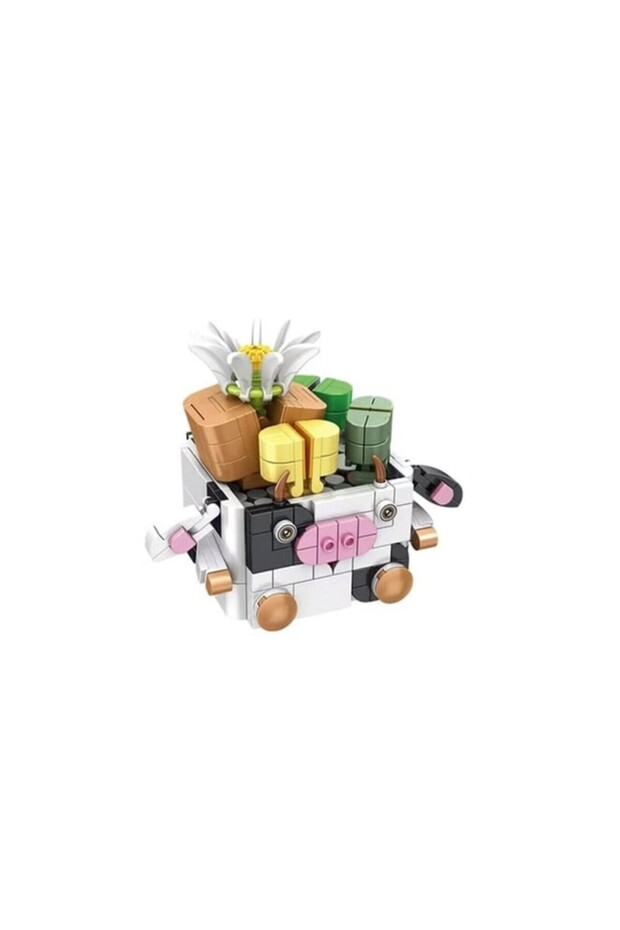 P655012 Animal Figures Bouquet Sets Cow 341 Pieces Block Toy