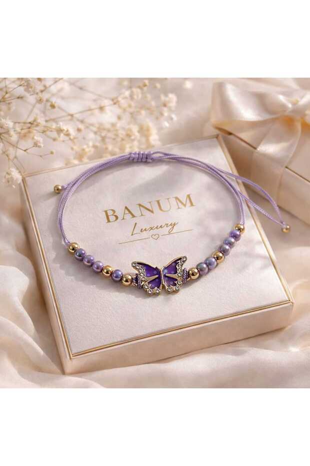 Elegant Butterfly Detailed Adjustable Drawstring Stylish Design Bracelet