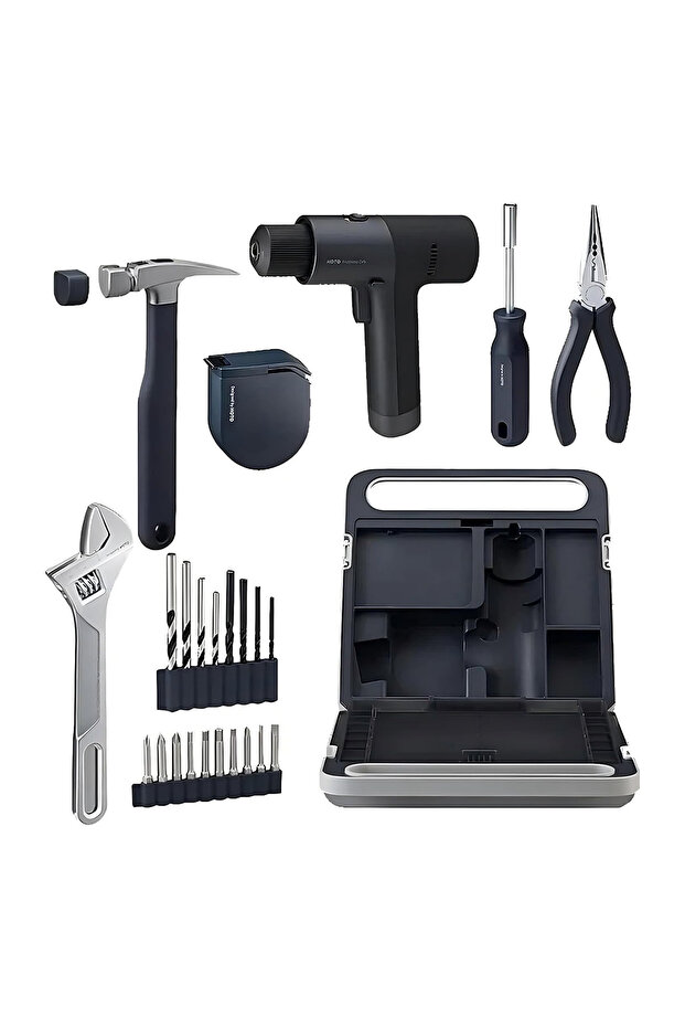 12V Brushless Drill Tool Set, Cordless Drill with 30Nm Torque, LED Display, USB-C Rechargeable