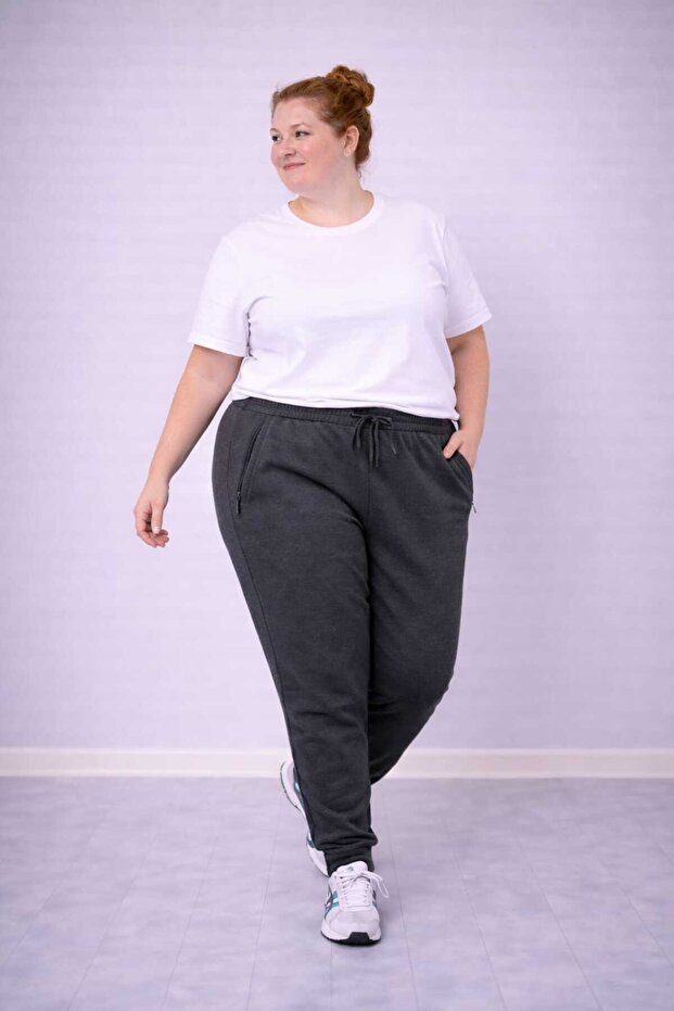 بنطلون رياضي كبير الحجم مع أرجل مطاطية 3XL-6XL