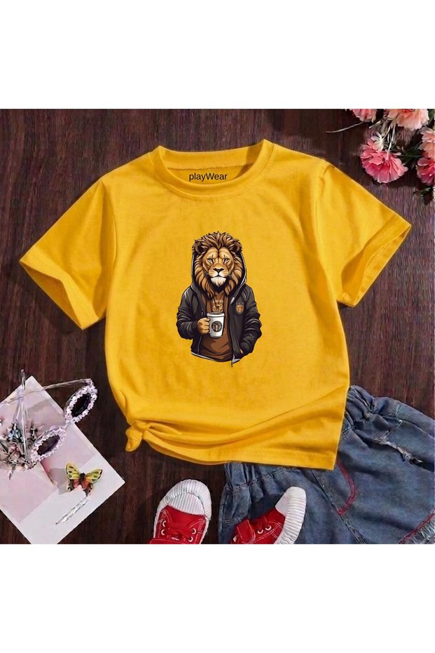 Hooded Arslan Printed 100% Cotton Crew Neck Kids Unisex T-Shirt 5 6 -7 8-9 10 -11 12 Years Old