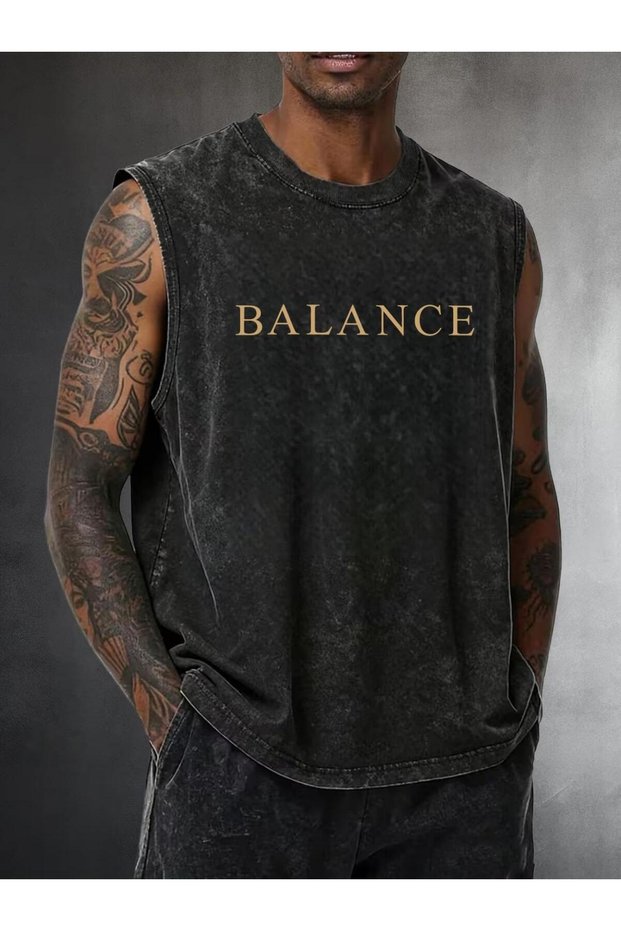 Men's Washable Sleeveless Oversize T-Shirt Printed Streetwear Comfortable Fit Casual Stylish Undershirt