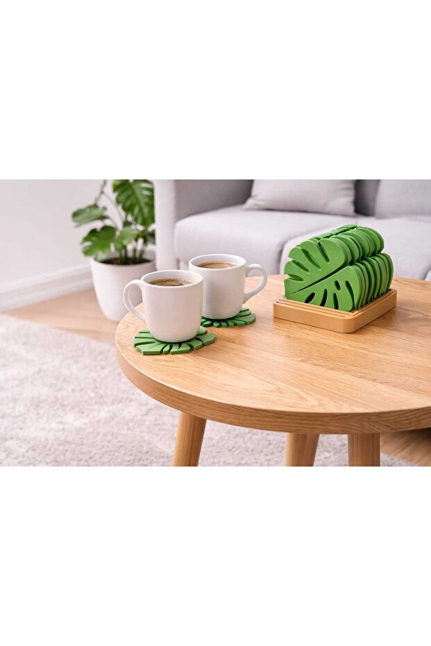 3D Printing Mostera Leaf Coaster Set - 4