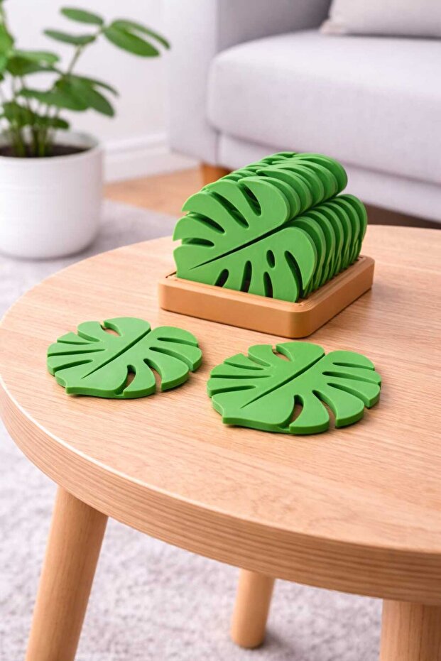 3D Printing Mostera Leaf Coaster Set - 2