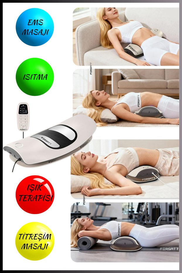Massage Device Back Ems Massage Heated Vibrating and Air Cushioned 3 Mode Massage Device Remote Controlled Premium