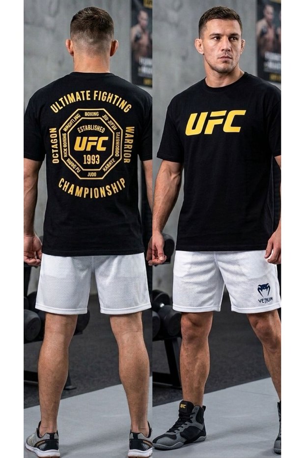 Ufc Designed Men's T-Shirt & Shorts Set - Summer T-Shirt and Shorts 2-Piece Combo Different Color Options