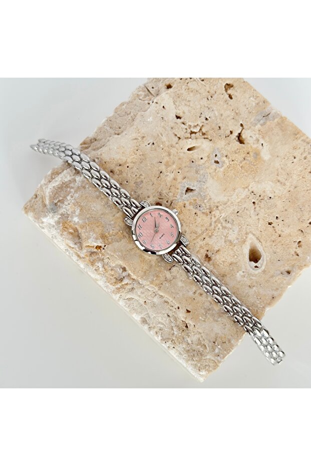 Alise Silver Watch Pink