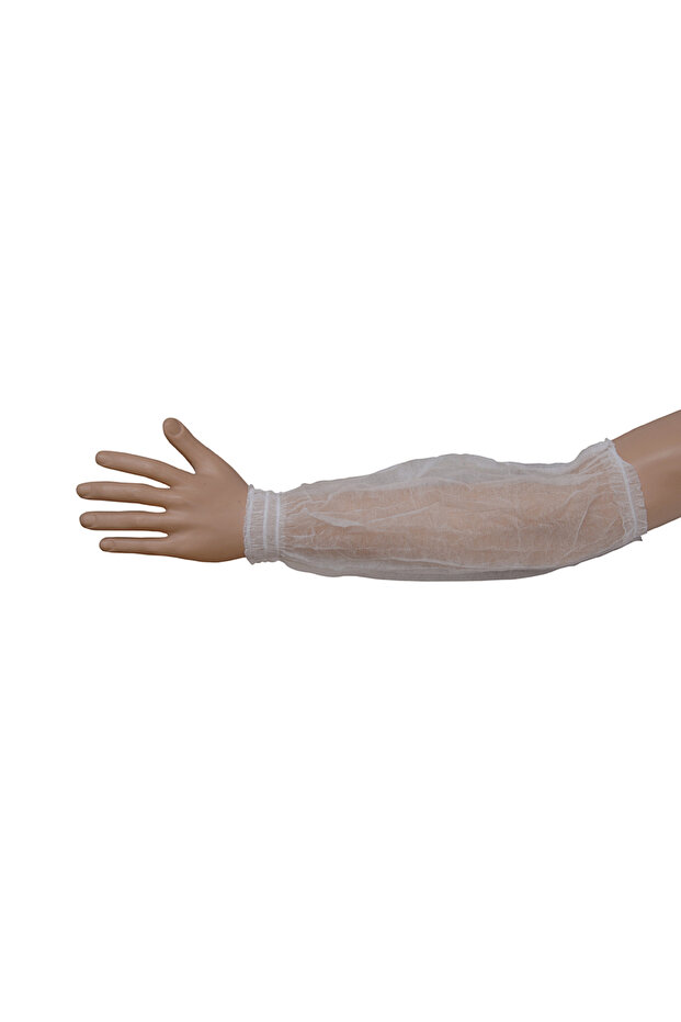 Single Use 3-Piece Ribbed Tela Arm Covers with Elastic Bands, Pack of 100