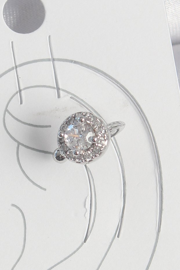 Stylish Brass Silver Color Zircon Stone Women's Cartilage Model Earrings Teachers Mothers Valentine's Day Gift