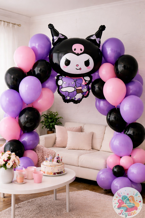 Kuromi Balloon Set, 41-Piece Purple, Pink, and Black Birthday Party Decoration Set
