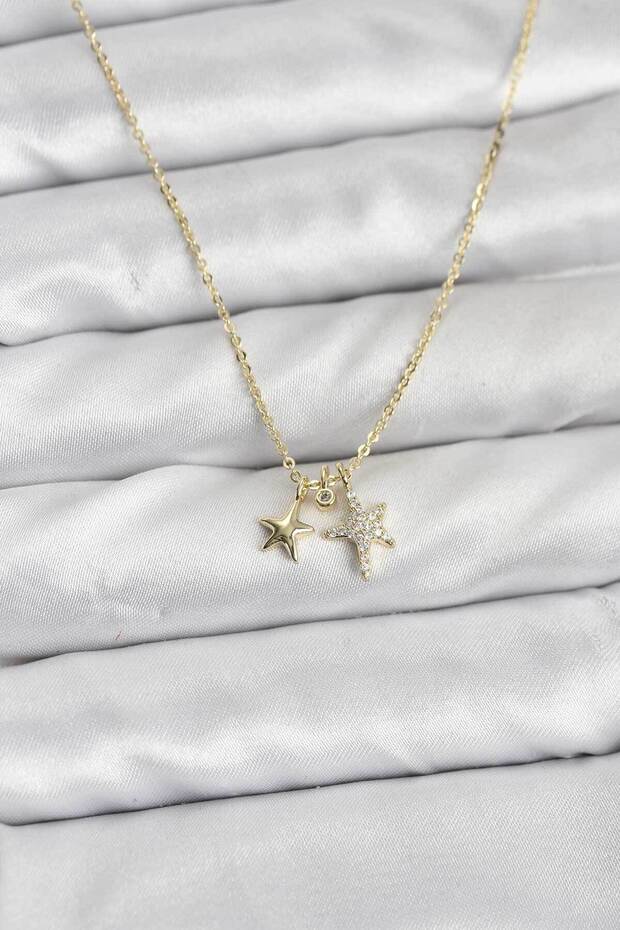 Stylish Brass Gold Color Star Minimal Women Necklace Teachers Mothers Valentine's Day Gift