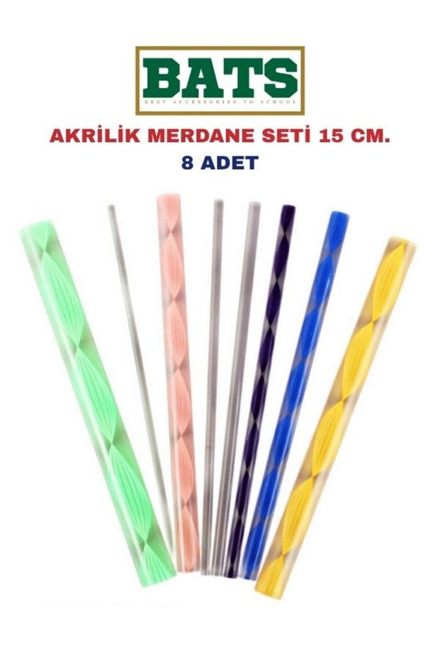 AKRİLİK MERDANE SETİ 15 CM. 8 ADET