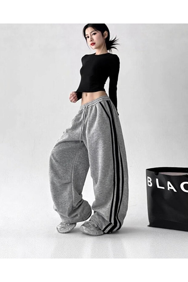 Street Flow Urban Striped Oversize Baggy Sweatpants