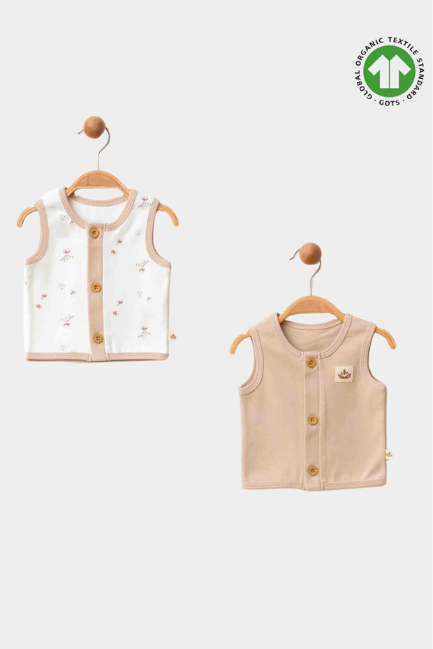 Little Cozy Premium Organic Cotton 2-Piece Baby Vest Set White