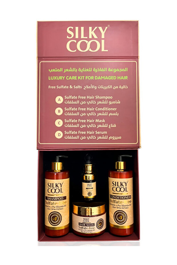Sulfate-Free Hair Care Set – Keratin & B5 Shampoo Conditioner Mask & Serum