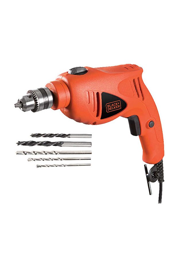 Black + Decker Hammer Drill HD5010A5-B5B + Drill Bits 5Pcs