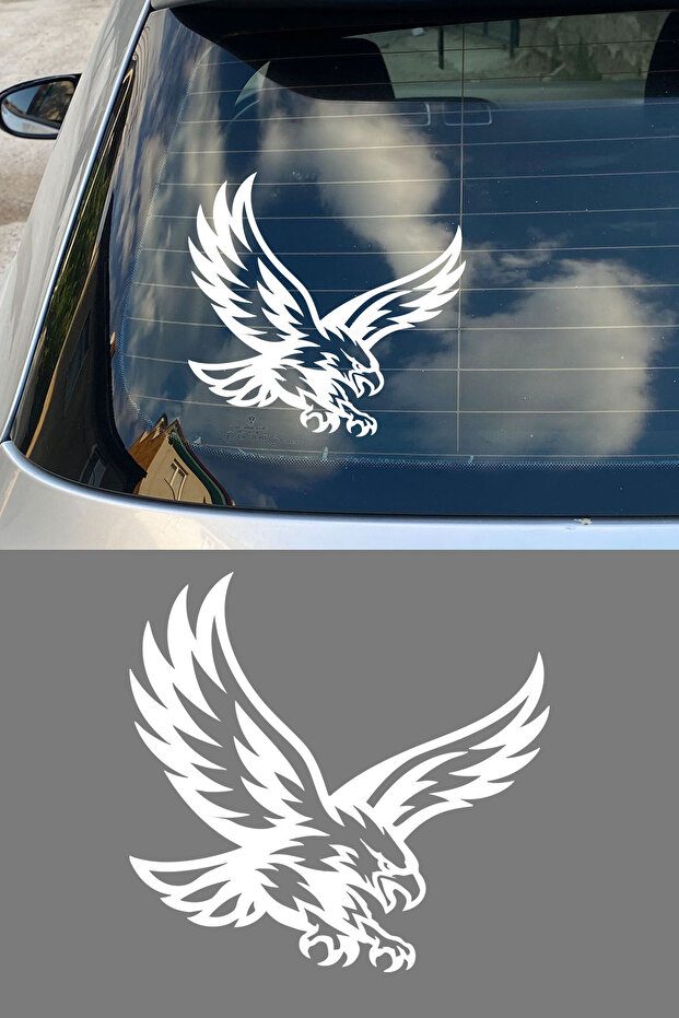 Eagle Car Sticker - Strong Eagle Sticker - Car Engine Sticker 15X14Cm
